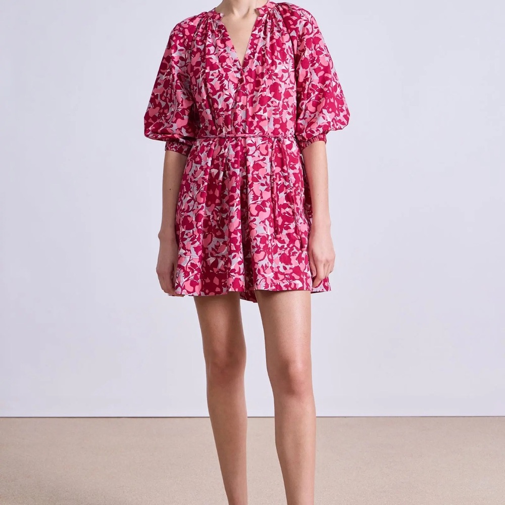 Apiece Apart Fuchsia Floral Mini Dress